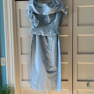 Chetta B two piece blue silk slim gown